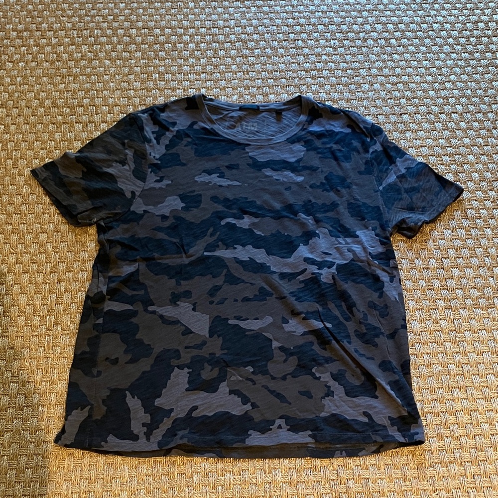 ATM Anthony Thomas Melillo Black and Gray Camouflage Tee